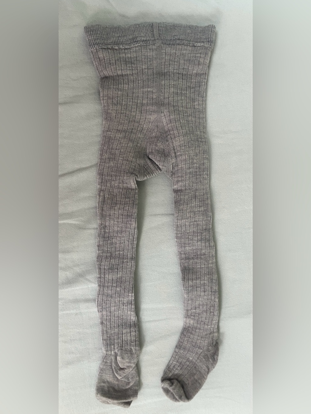 H&M Wool Blend Ribbed Baby Tights 9-12M Grey EUC